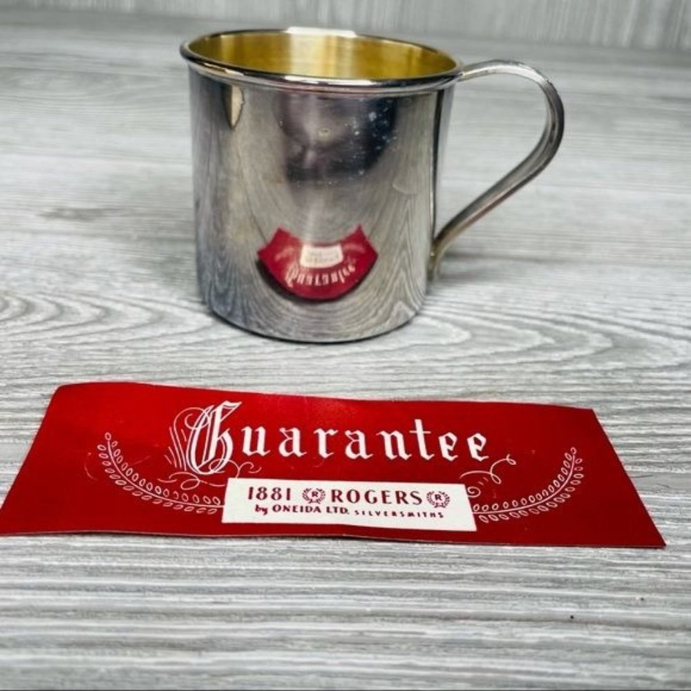 1881 Rogers by Oneida silversmith small silver color cup mug